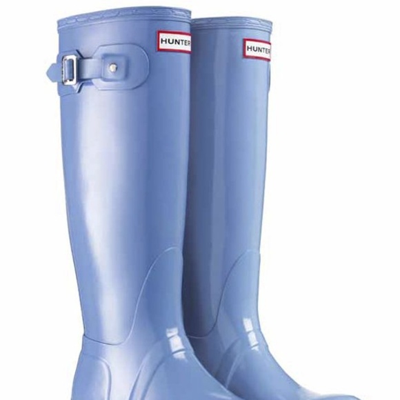 Hunter Shoes - Hunter Tall Rain Boots - Blue Lily - Size 8